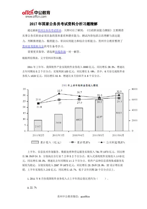 2017年国家公务员考试资料分析习题精解