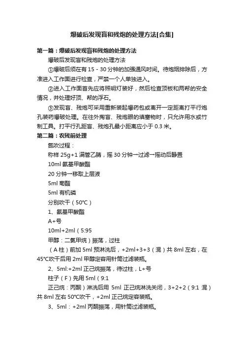 爆破后发现盲和残炮的处理方法[合集]