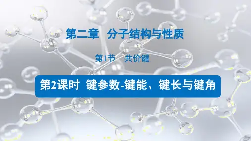 2.1.2键参数—键能、键长与键角2023-2024学年高二下学期化学人教版(2019)选择性必修2
