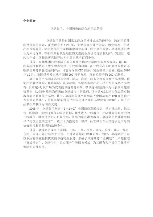 卓越集团企业简介