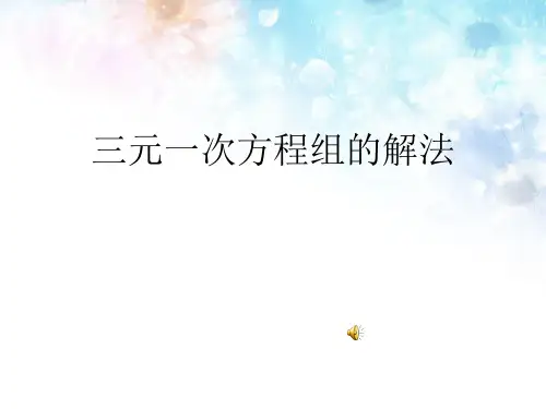 人教版数学七年级下8.4三元一次方程组解法(共24张PPT)