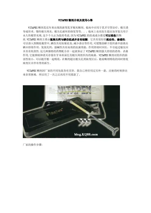 VITAPEX糊剂介绍及使用心得