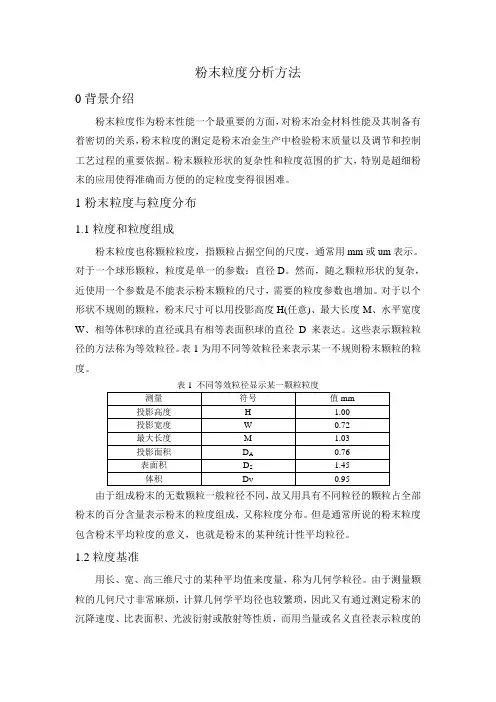 粉末粒度分析方法