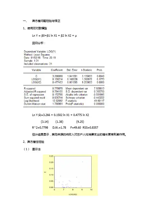 异方差问题检验与修正