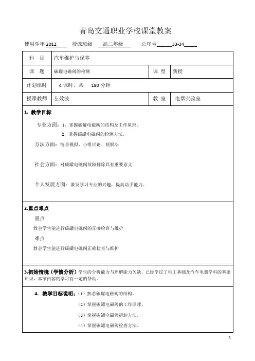 碳罐电磁阀的检测