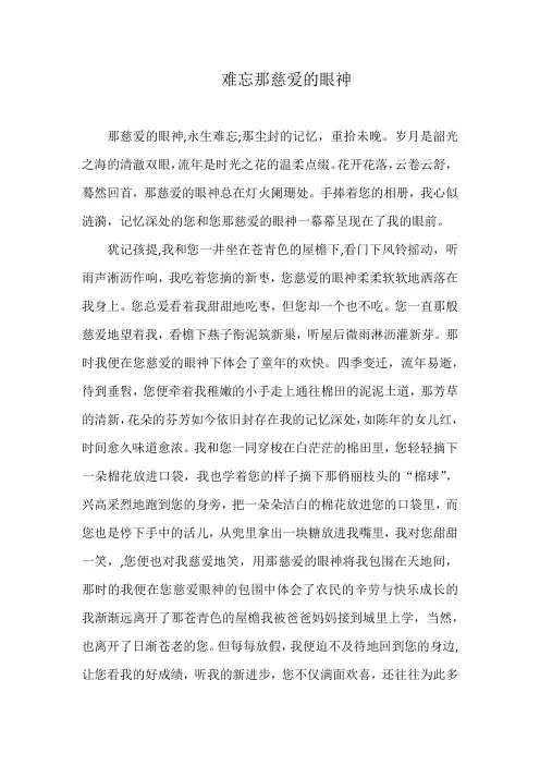 难忘那慈爱的眼神