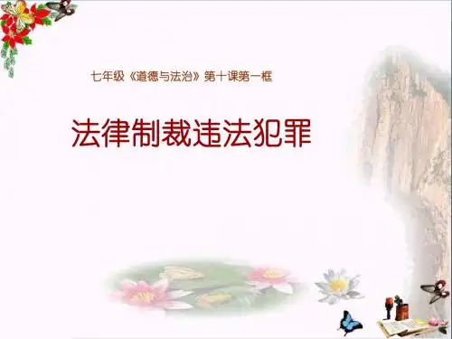 法律制裁违法犯罪ppt优秀课件2 鲁教版