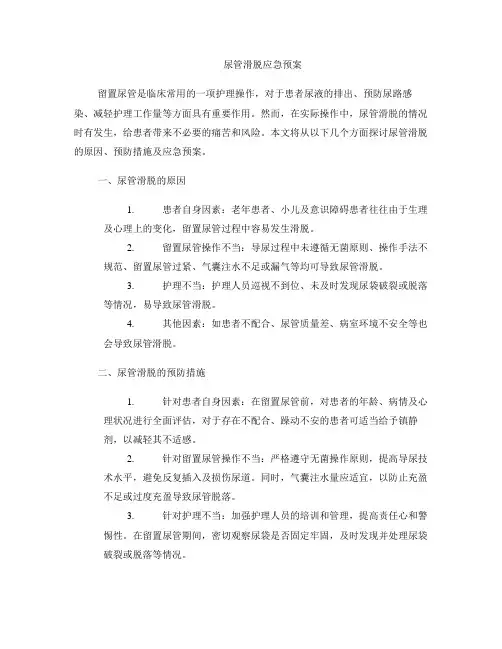 尿管滑脱应急预案