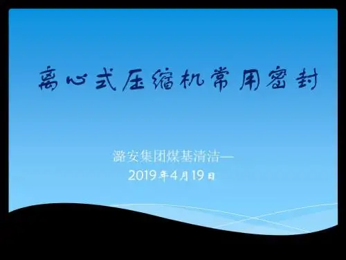 2019年4月压缩培训干气密封(二) 48页PPT