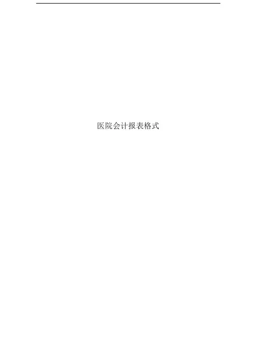 医院会计报表格式