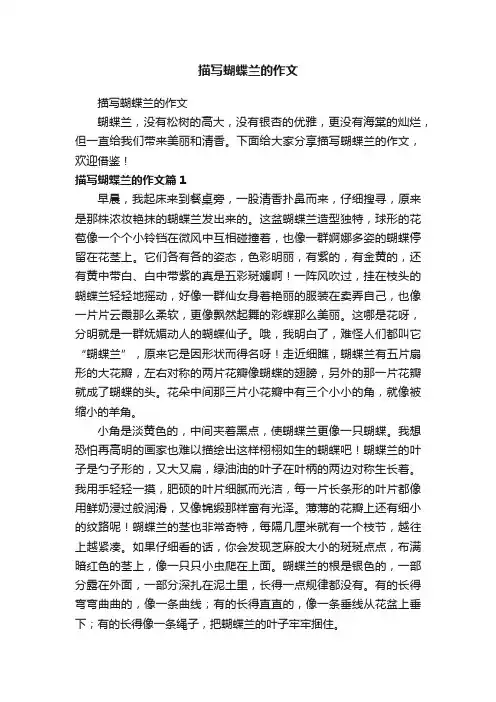 描写蝴蝶兰的作文