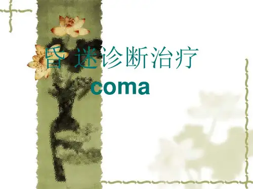 昏迷的诊断与治疗演示精品PPT课件