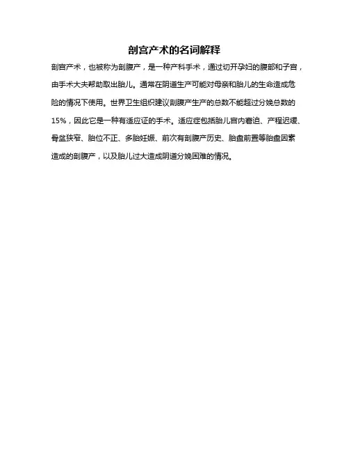剖宫产术的名词解释