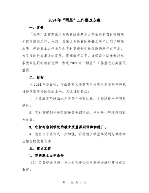 2024年“两基”工作整改方案