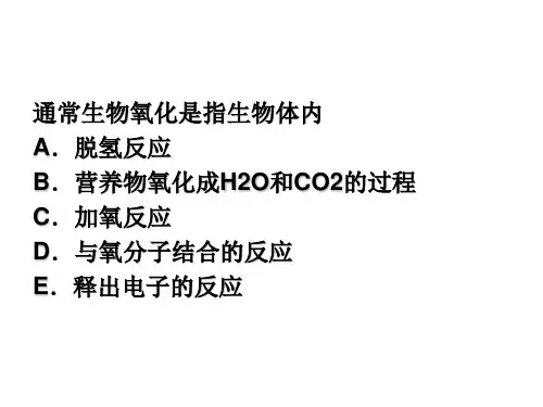 生物氧化 练习题