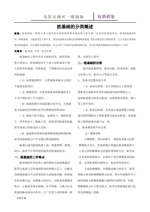 桩基础的分类(精制实操)