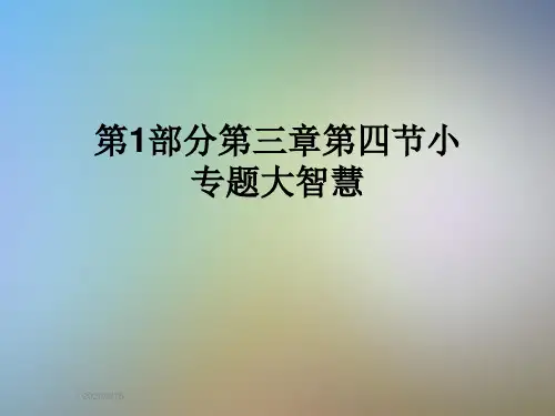 第1部分第三章第四节小专题大智慧