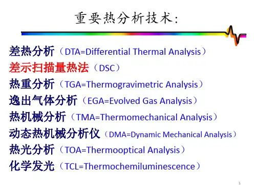 DSC(差示扫描量热仪)实验室教学讲解