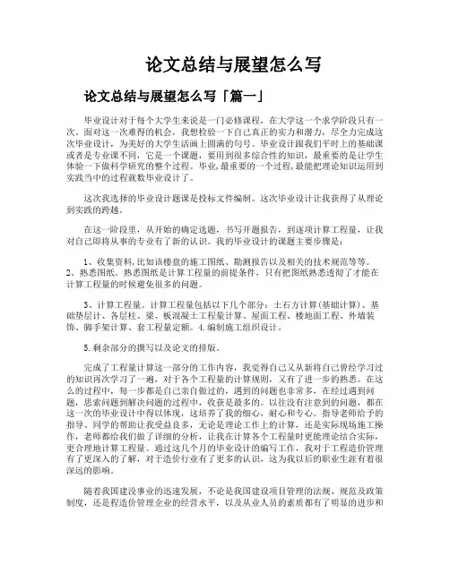 论文总结与展望怎么写