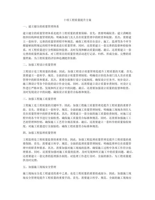 十项工程质量提升方案