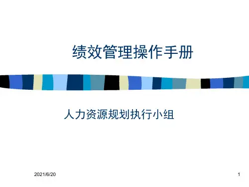 绩效管理操作手册PPT课件
