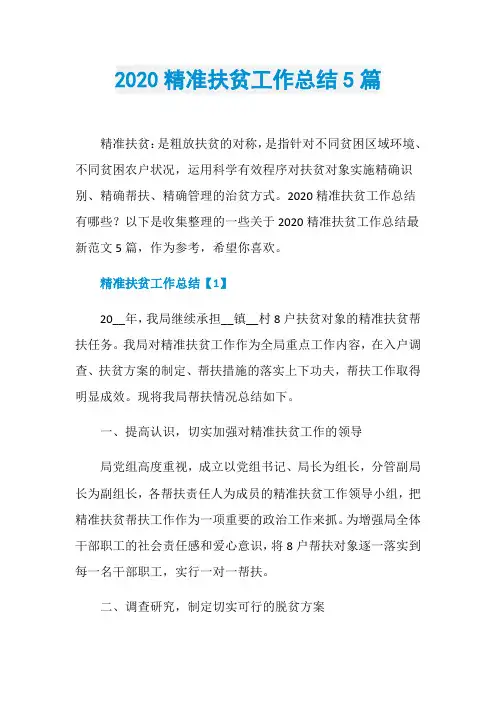 2020精准扶贫工作总结5篇