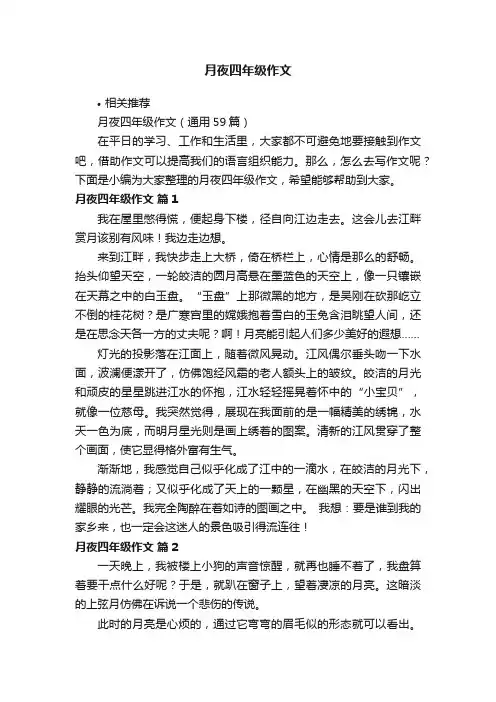 月夜四年级作文