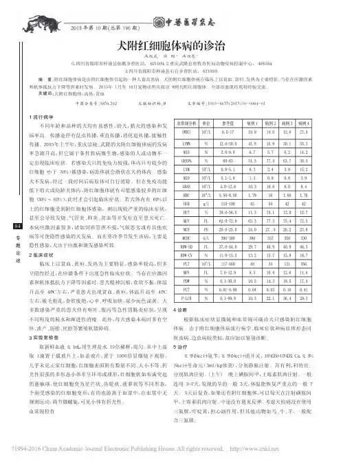 犬附红细胞体病的诊治_冯旭武