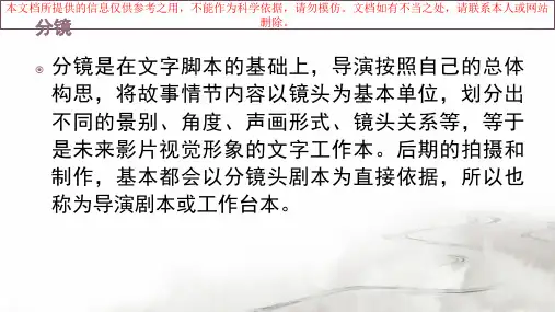 分镜头脚本专题知识专业知识讲座