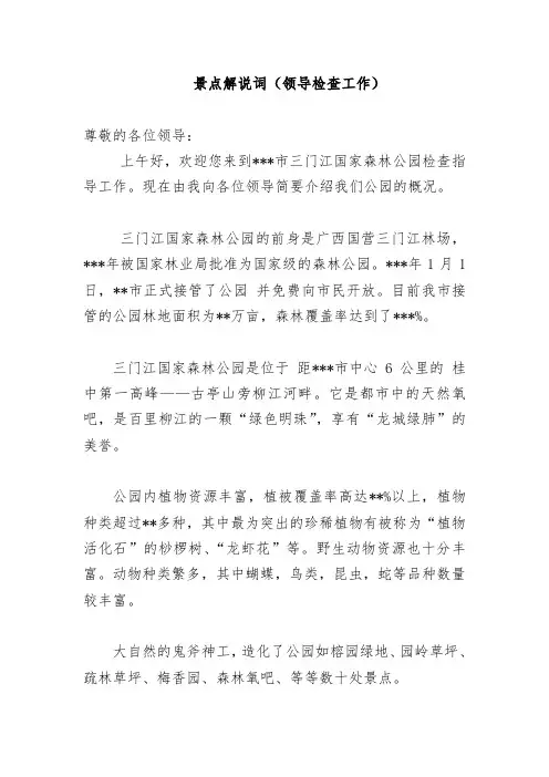 领导来检查解说词