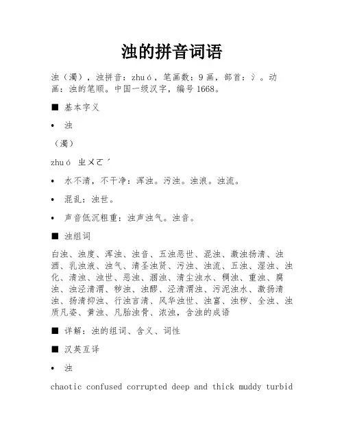 浊的拼音词语