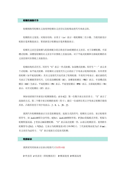 轮胎命名规则