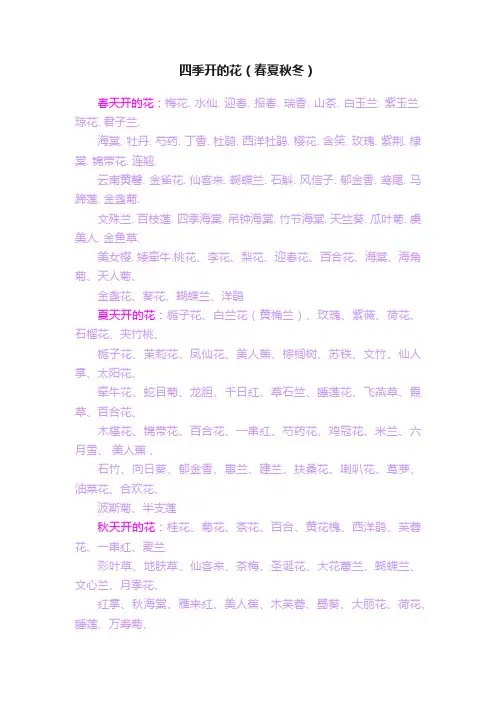 四季开的花（春夏秋冬）