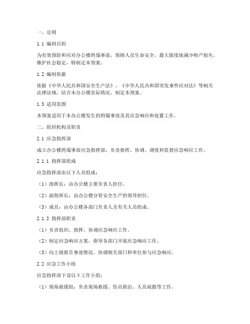 办公楼坍塌事故应急预案