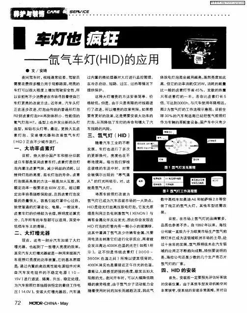 车灯也疯狂——氙气车灯(HID)的应用
