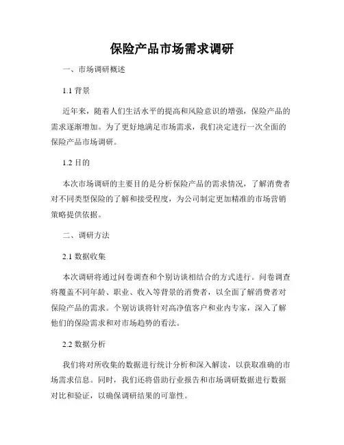 保险产品市场需求调研