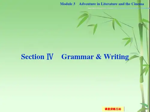 外研版高中英语必修5 Module 3《Adventure in Literature and the Cinema》(SectionⅣ)ppt课件