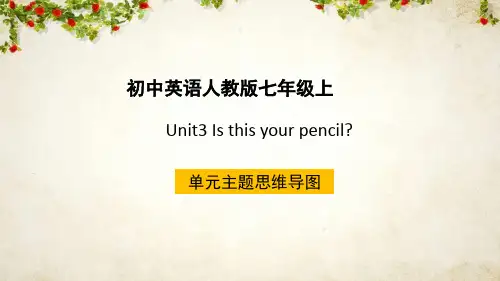 初中英语人教版七年级上单元知识思维导图PPT课件(带内容)
