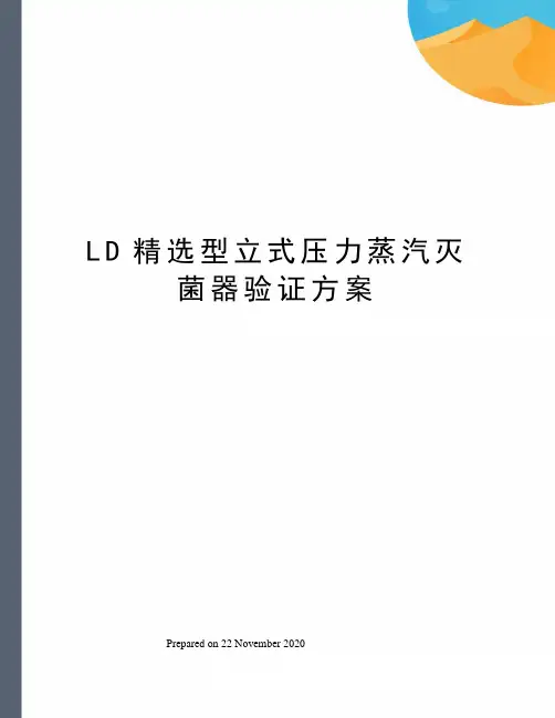LD精选型立式压力蒸汽灭菌器验证方案