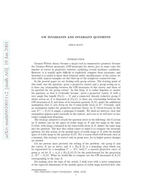 GW Invariants and Invariant Quotients