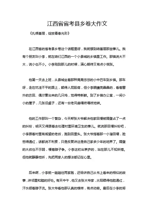 江西省省考县乡卷大作文