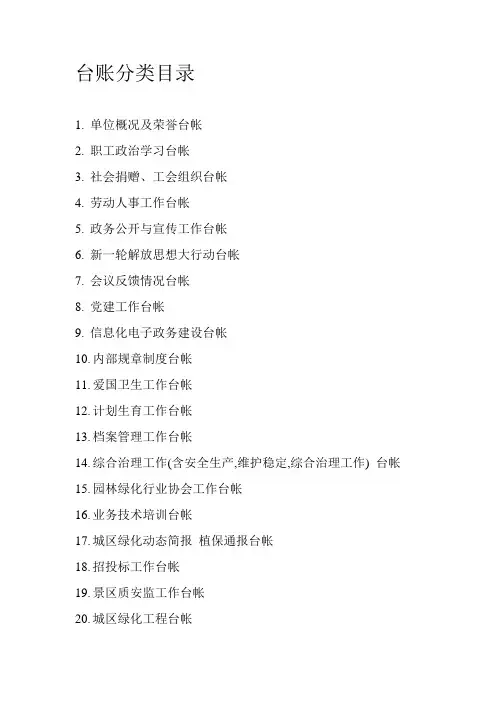 台帐分类目录