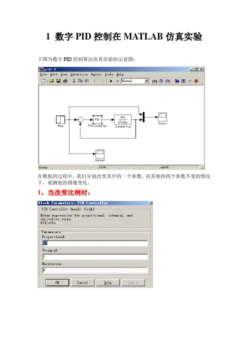 PID控制算法matlab仿真实验