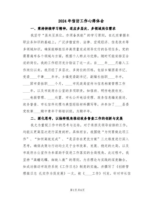 2024年信访工作心得体会(3篇)