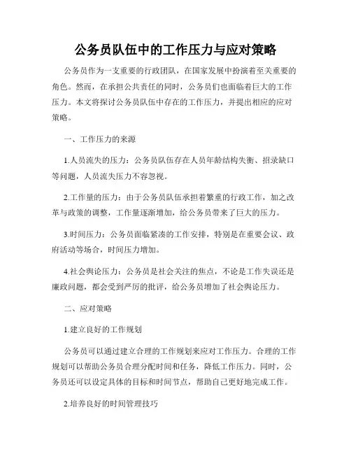 公务员队伍中的工作压力与应对策略