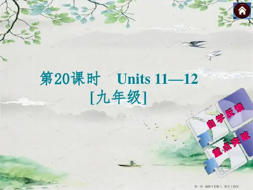 【人教版】九年级英语一轮复习课件：(第20课时)Units 11-12[九年级](33页)