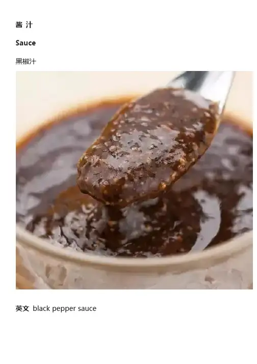 13款酱料及英文名称