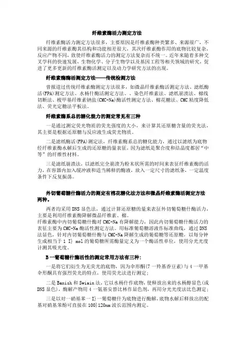 纤维素酶活力测定方法