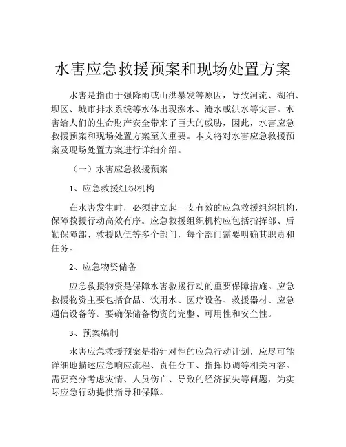 水害应急救援预案和现场处置方案