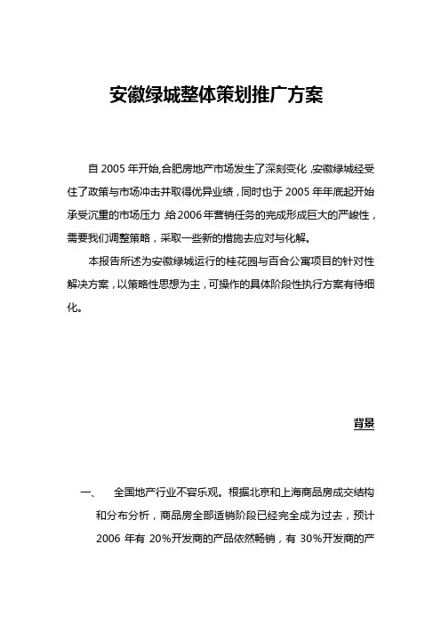 安徽绿城整体策划推广方案